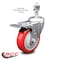 Service Caster 4 Inch Red Polyurethane Swivel 12mm Stem Caster with Total Lock Brake SCC SCC-TSTTL20S414-PPUB-RED-M1215 - alternate 1